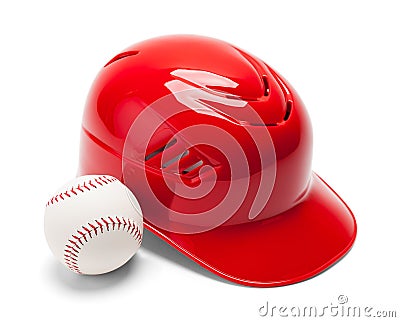 Baseball Helmet and Ball Stock Photo