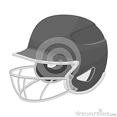 Baseball helmet. Baseball single icon in monochrome style vector symbol stock illustration web. Vector Illustration