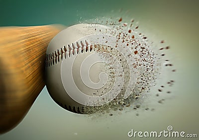 Baseball hit Stock Photo