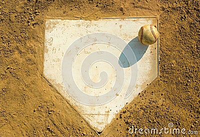 Baseball on Home Stock Photo