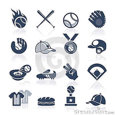 Baseball icon set Vector Illustration