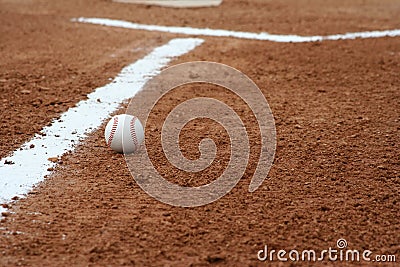 Baseball in the infield Stock Photo