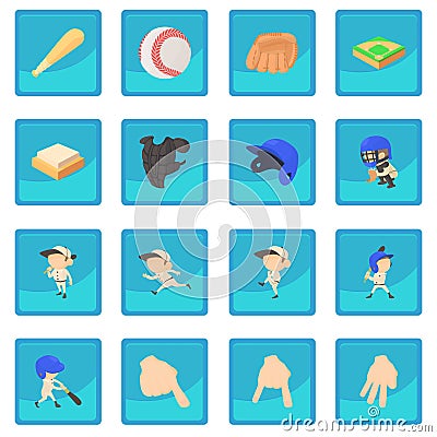 Baseball items icon blue app Vector Illustration