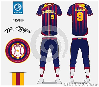 Baseball uniform, sport jersey, t-shirt sport, short, sock template. Baseball t-shirt mock up. Front and back view sport uniform. Vector Illustration