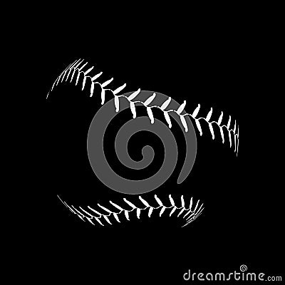 Baseball lace ball illustration isolated symbol. Vector baseball background sport design Vector Illustration