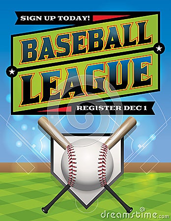 Baseball League Illustration Vector Illustration