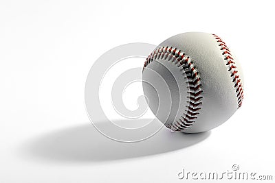 Baseball with long shadow Stock Photo