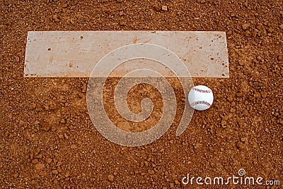 Baseball near the Pitchers Mound Stock Photo