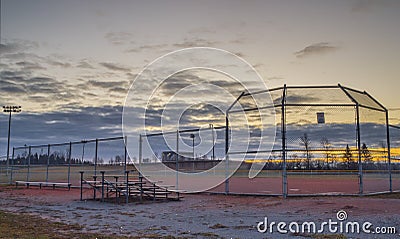 Baseball Park At Dawn Stock Photo