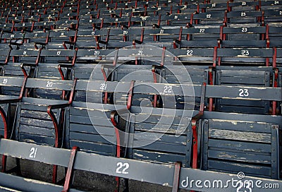 Baseball park seats Stock Photo