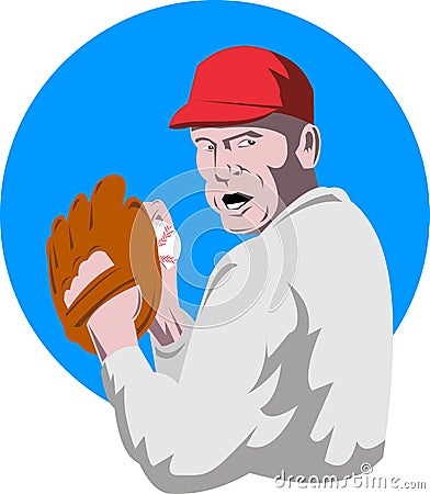 Baseball pitcher Vector Illustration