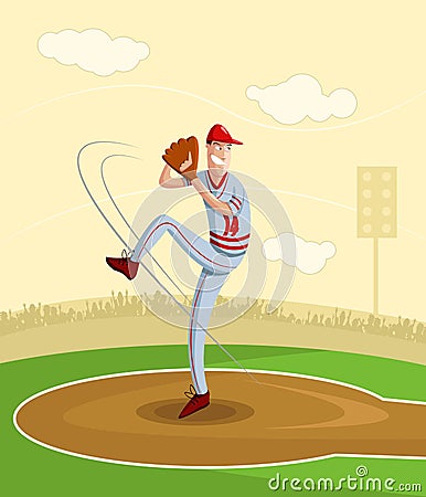 Baseball Pitcher Vector Illustration