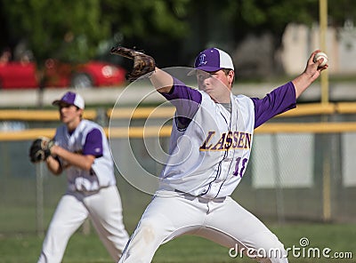 Baseball Pitcher Winds Up Editorial Stock Photo