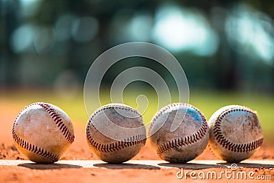 Baseball on Pitchers Mound Stock Photo