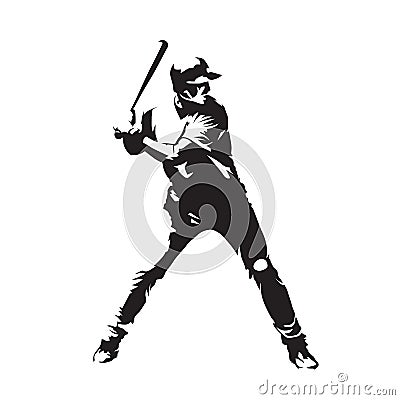 Baseball player, abstract vector silhouette Vector Illustration