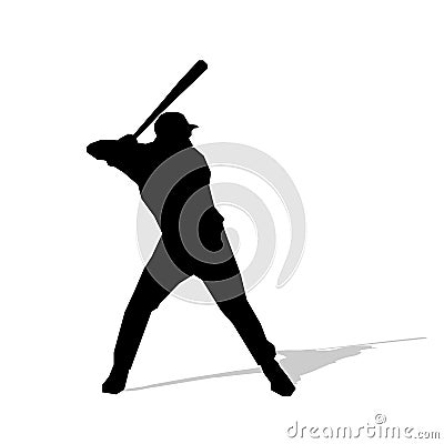 Baseball player, abstract vector silhouette Vector Illustration
