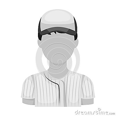 Baseball player. Baseball single icon in monochrome style vector symbol stock illustration web. Vector Illustration