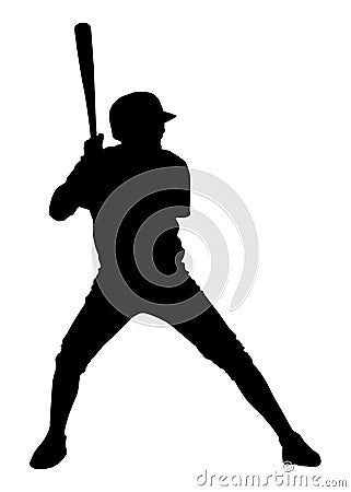 Baseball player with bat Stock Photo