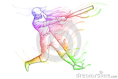 Baseball Player Vector Illustration