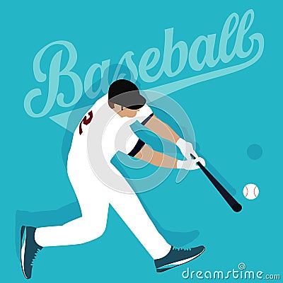 Baseball player hit ball american sport athlete Vector Illustration
