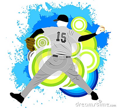 Baseball Player Vector Illustration