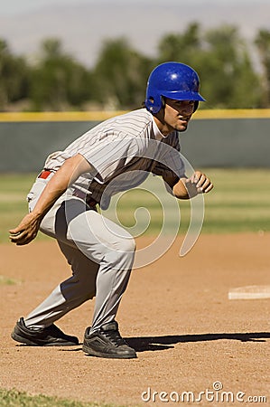 Baseball player running Stock Photo