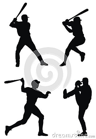 Baseball players Cartoon Illustration