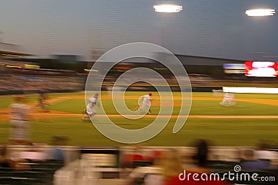 Baseball running blur Stock Photo