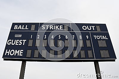 Baseball Scoreboard. Stock Photo