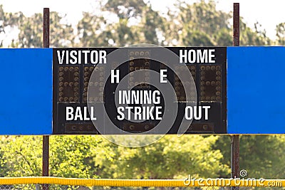 Baseball Scoreboard Stock Photo