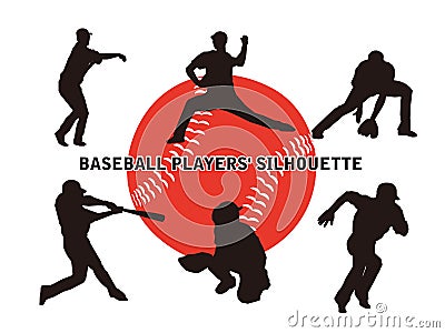 Baseball silhouette1 Vector Illustration