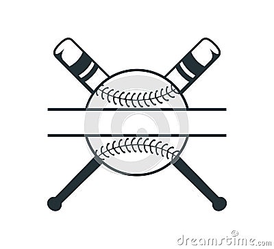 baseball softball stuff split badge name vector logo graphic design Stock Photo