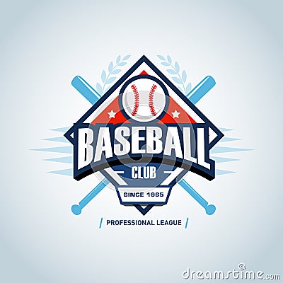 Baseball sport badge logo design template and some elements for logos, badge, banner. T-shirt screen and printing. Stock Photo