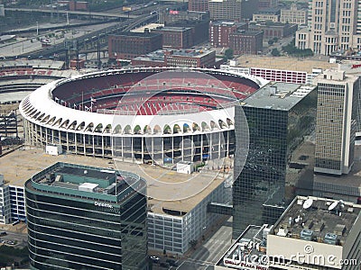 St Louis Missouri City Aerial View Baseball Stadium Stock Photo
