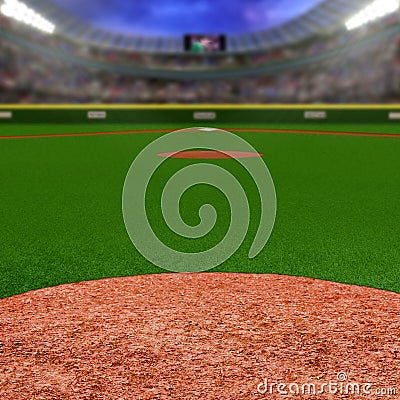 Baseball Stadium With Copy Space Stock Photo