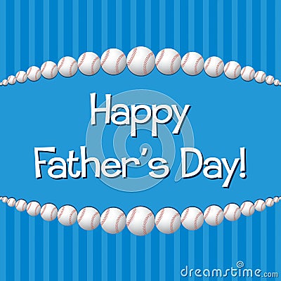 Bright Baseball Father`s Day card Vector Illustration