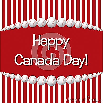 Happy Canada Day Baseball card Vector Illustration