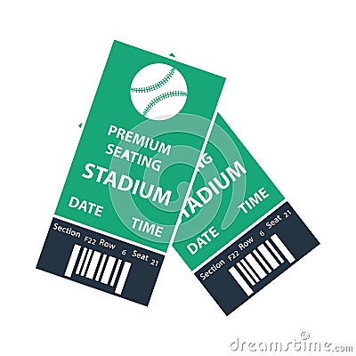 Baseball Tickets Icon Vector Illustration