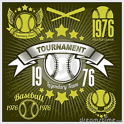 Baseball tournament emblem for t-shirt Stock Photo