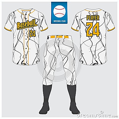 Baseball uniform or baseball jersey mock up. Sportswear, t-shirt sport, short, sock template. Vector Illustration