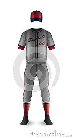 Baseball Uniform Template 3D Vector Illustration