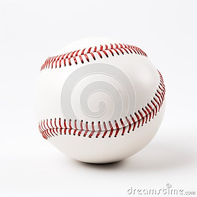 Baseball White Background Stock Photo