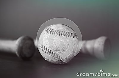 Baseball and wood ball bats Stock Photo