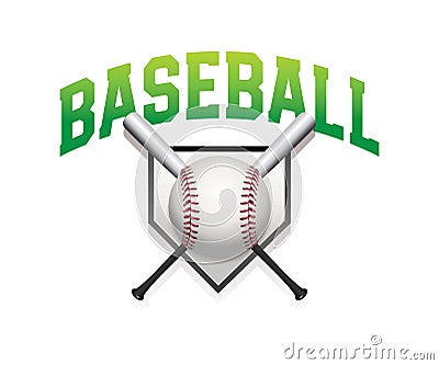 Baseball Word Art Bat and Ball Illustration Vector Illustration