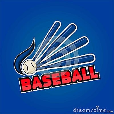 Baseball word and equipment Vector Illustration