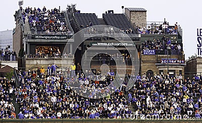 Baseball - Wrigley Field's Roof Top Seats Editorial Stock Photo