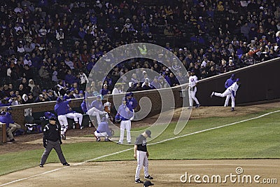 Baseball - Wrigley's Field Fans, Cubs Bullpen Editorial Stock Photo