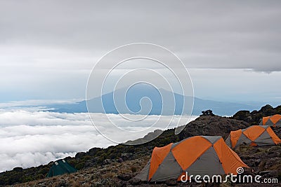 Basecamp on the mountain Stock Photo