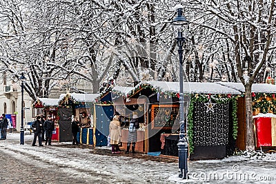 Basel Christmas Market Editorial Stock Photo