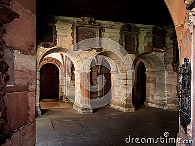 Basel Minster interior, majestic architecture, gothic style Stock Photo